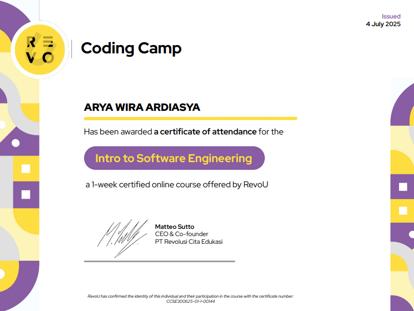 Intro to Software Engineering RevoU